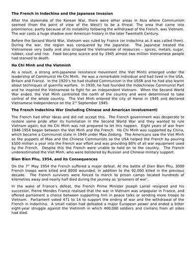 AQA, GCSE Vietnam, The French in Asia