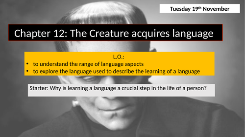Frankenstein: Chapter 12 (The Creature acquires language)