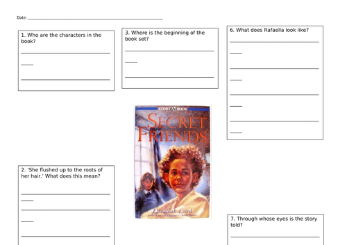 Secret Friends reading comprehension questions for chapter 1