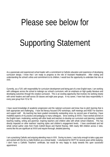 how to write a good supporting statement for a job