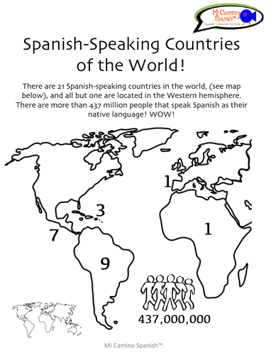 21 Spanish Speaking Countries Map