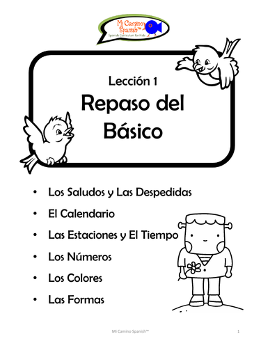 26 Spanish Basics Worksheets! (Greetings, Calendar & Weather, Colors & Shapes)