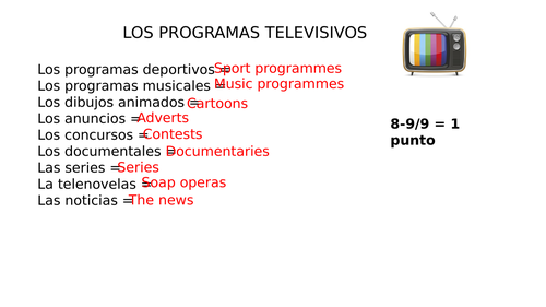 Tv Opinions and Reasons - Spanish - Year 9 - Lo bueno - Lo malo