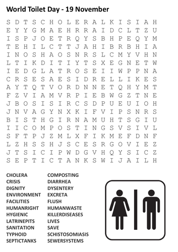 World Toilet Day Word Search