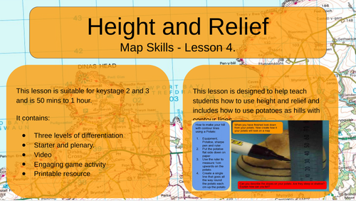 Map Skills - Contour lines, Height and Relief