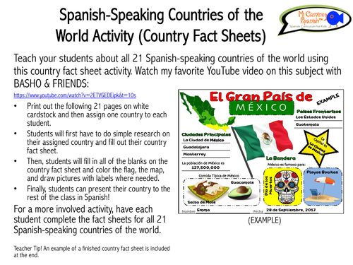 Spanish-Speaking Countries of the World Activity (Country Fact Sheets)