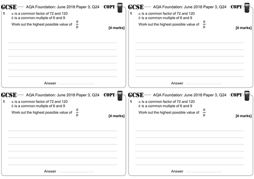 Finding HCF and LCM with Prime Factorisation - GCSE Questions - Foundation - AQA