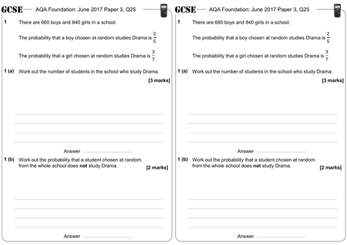 Fractions of Quantities - GCSE Questions - Foundation - AQA