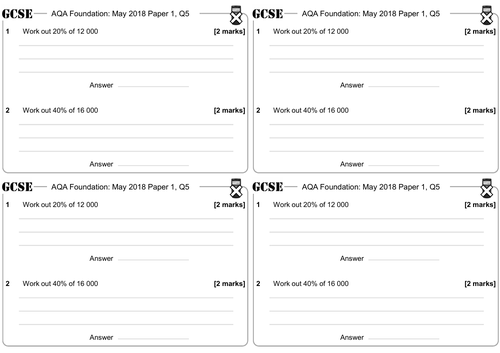 Finding a Percentage of a Quantity - GCSE Questions - Foundation - AQA