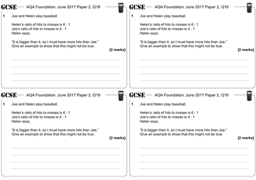 Simplifying Ratios - GCSE Questions - Foundation - AQA