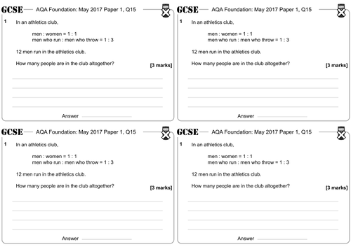 Reverse Ratios - GCSE Questions - Foundation - AQA