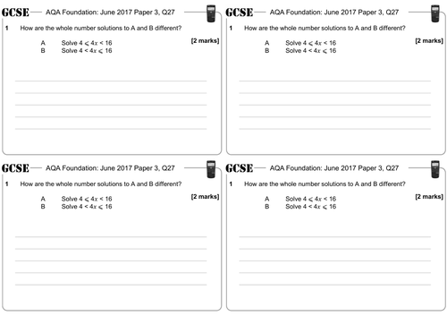Solving Single & Double Linear Inequalities - GCSE Questions - Foundation - AQA