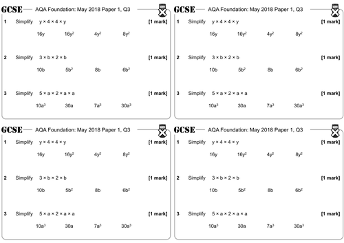 Simplifying Expressions: Mixed Arithmetic - GCSE Questions - Foundation - AQA