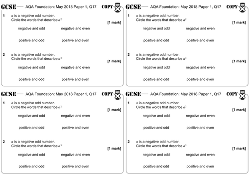 Substitution - GCSE Questions - Foundation - AQA