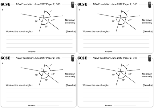 Basic Angle Facts Gcse Questions Foundation Aqa Teaching Resources 2698