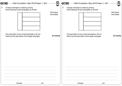 Area & Perimeter of Rectilinear Compound Shapes - GCSE Questions - Foundation - AQA