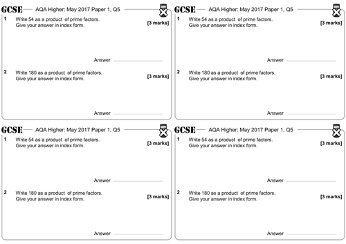 Prime Factorisation in Index Form - GCSE Questions - Higher - AQA