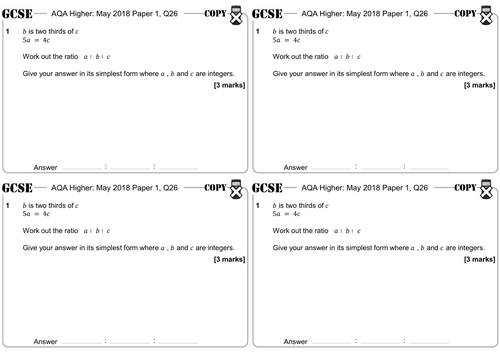 Combining Ratios - GCSE Questions - Higher - AQA