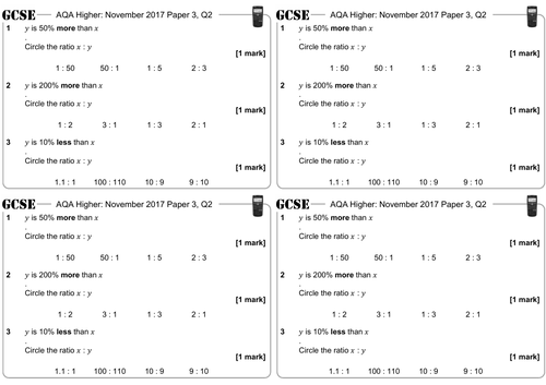 Mixed Ratio Questions - GCSE Questions - Higher - AQA