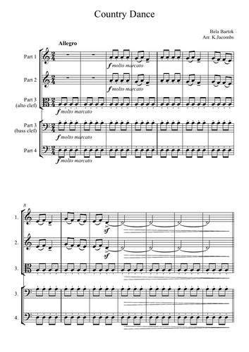 Country Dance for 4 instruments