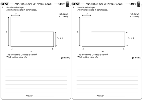 Mixed Methods to Solve Quadratic Equations - GCSE Questions - Higher - AQA