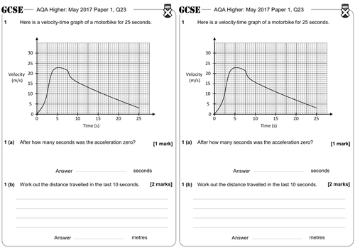 Exam Questions - Velocity time graphs - ExamSolutions