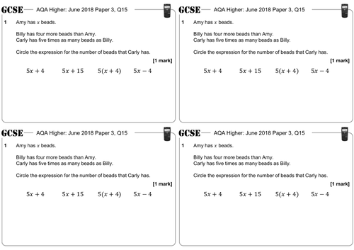Algebraic Manipulation - GCSE Questions - Higher - AQA