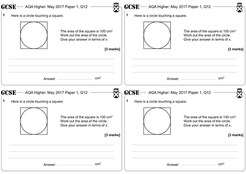 Areas & Perimeters of Full & Partial Circles - GCSE Questions - Higher - AQA