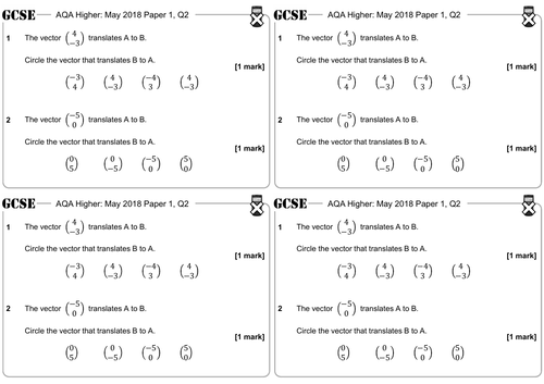 Transformations - GCSE Questions - Higher - AQA