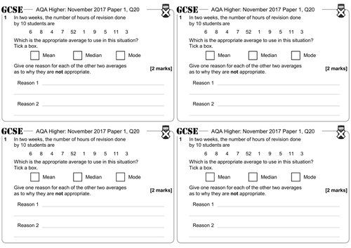 Calculating & Using Different Averages - GCSE Questions - Higher - AQA