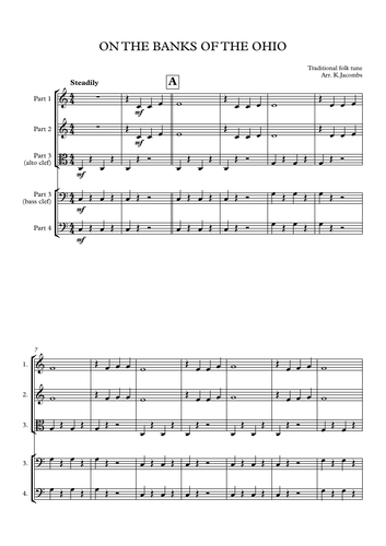 On the banks of the Ohio (arrangement for 4 instruments)
