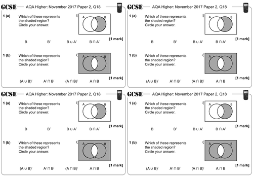 Venn Diagram Notation - GCSE Questions - Higher - AQA