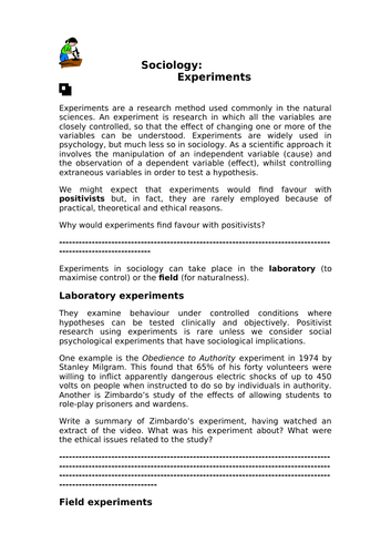 Experiments - Sociology