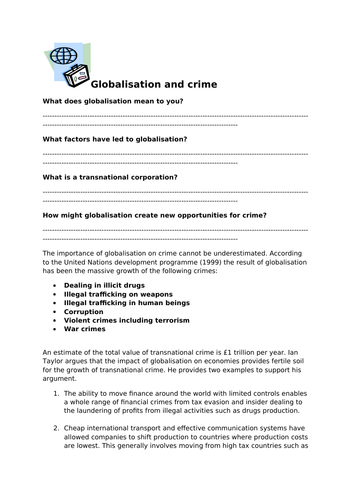Globalisation and Crime