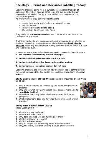 Interactionism and Crime - Labelling