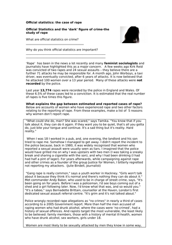 Official statistics and Crime