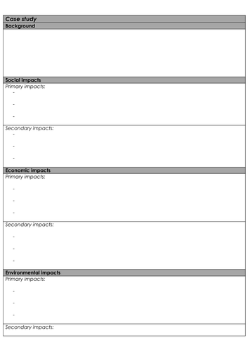 Geography Case Study template