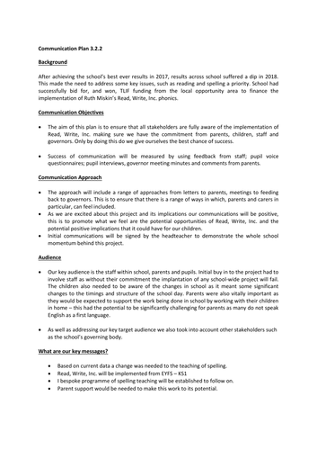 NPQSL Communications Plan