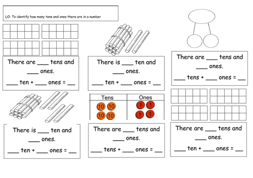 Year 1- Place Value- Identifying how many tens and ones in a number