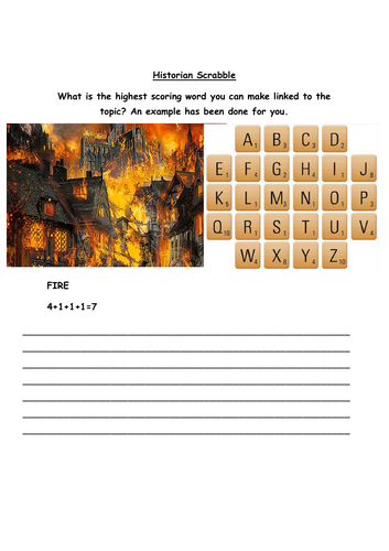 Great Fire of London Scrabble Game