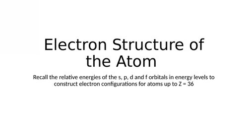 Electron Configuration (Electron Structure Chemistry)
