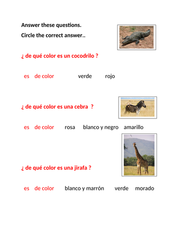 Describing Wild Animals in Spanish