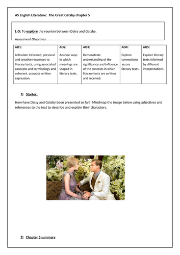 The Great Gatsby AQA A-level SOW