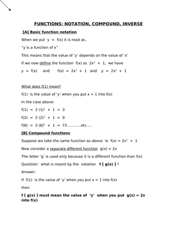 Functions: compound, inverse (9-1)