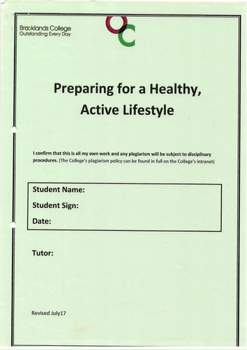 Preparing for a Healthy Lifestyle - Achieve Programme