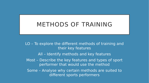 Methods of training and altitude training