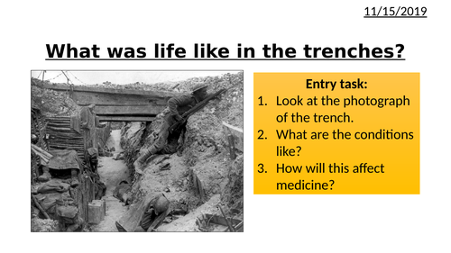 GCSE: Introduction to WW1 Medicine