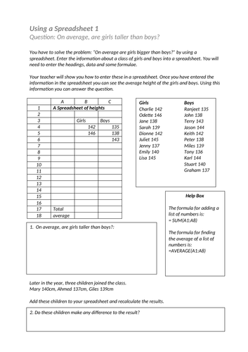 Using Spreadsheets 1 Totals and averages