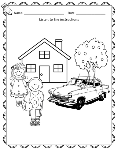 Reception / Year 1 / EFL ESL Listening worksheets - vocabulary, colours