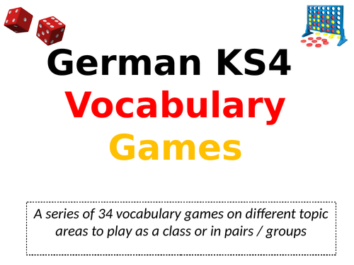 German KS4: Vocabulary Games for GCSE